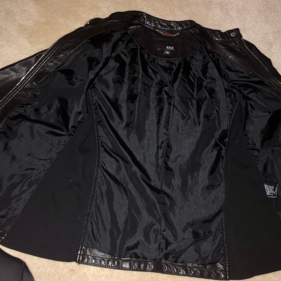 A.N.A - Faux Leather Jacket With Knit feature Black Size L - Picture 8 of 12